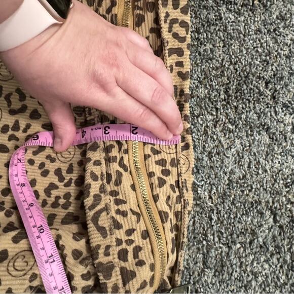 Leopard Print Ribbed Boho Purse Bag w/ Multicolor Straps & Smiley Faces - Picture 11 of 13